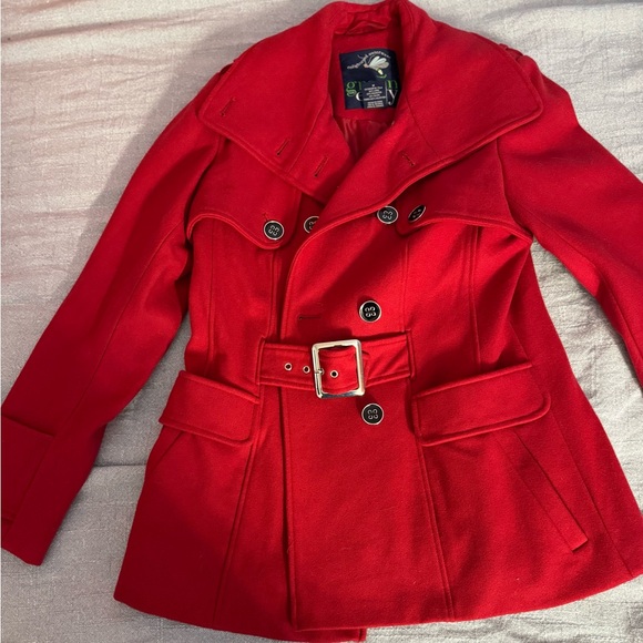 Women’s size medium red coat(like peacoat only a little shorter) Brand New - Picture 1 of 13